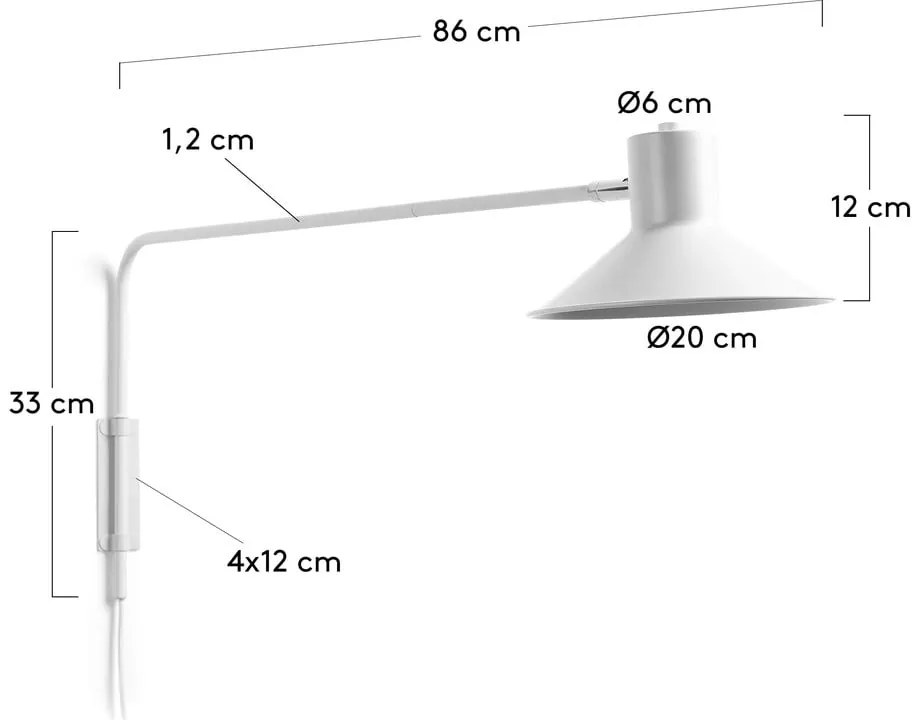 Biały kinkiet ø 20 cm Aria – Kave Home