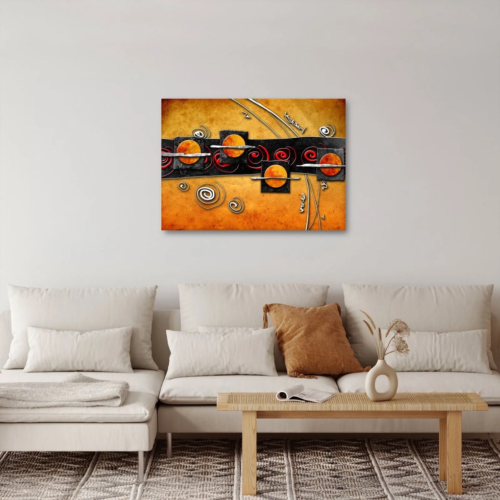 Abstrakcyjny obraz - Planety (70x50 cm)