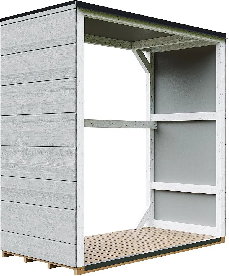 Zewnętrzny schowek na drewno opałowe - 1,14 m² - 75 x 153 x H159 cm - M980-1-TUNDRA GREY