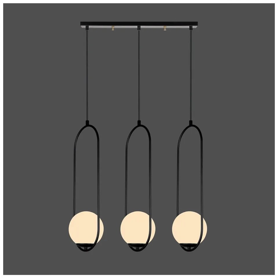 Czarna lampa wisząca Squid Lighting Arch, wys. 146 cm