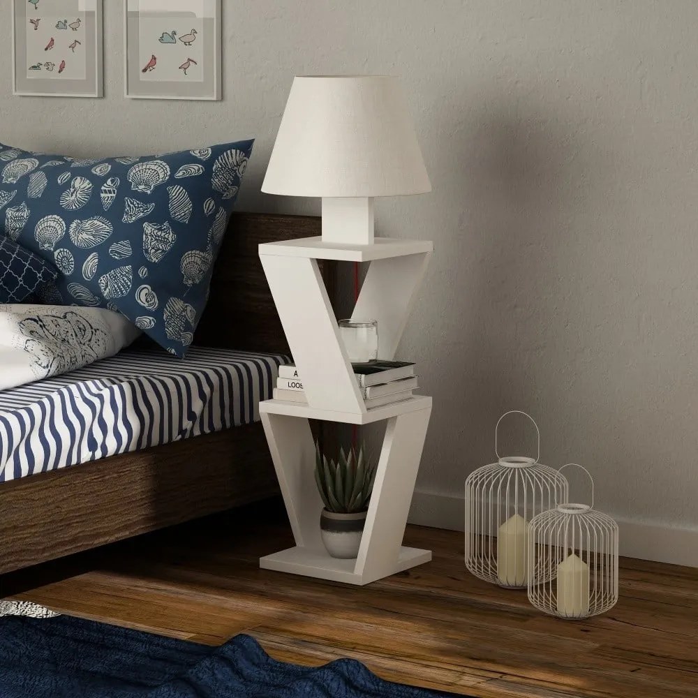 Biała wolno stojąca lampa Kozena White