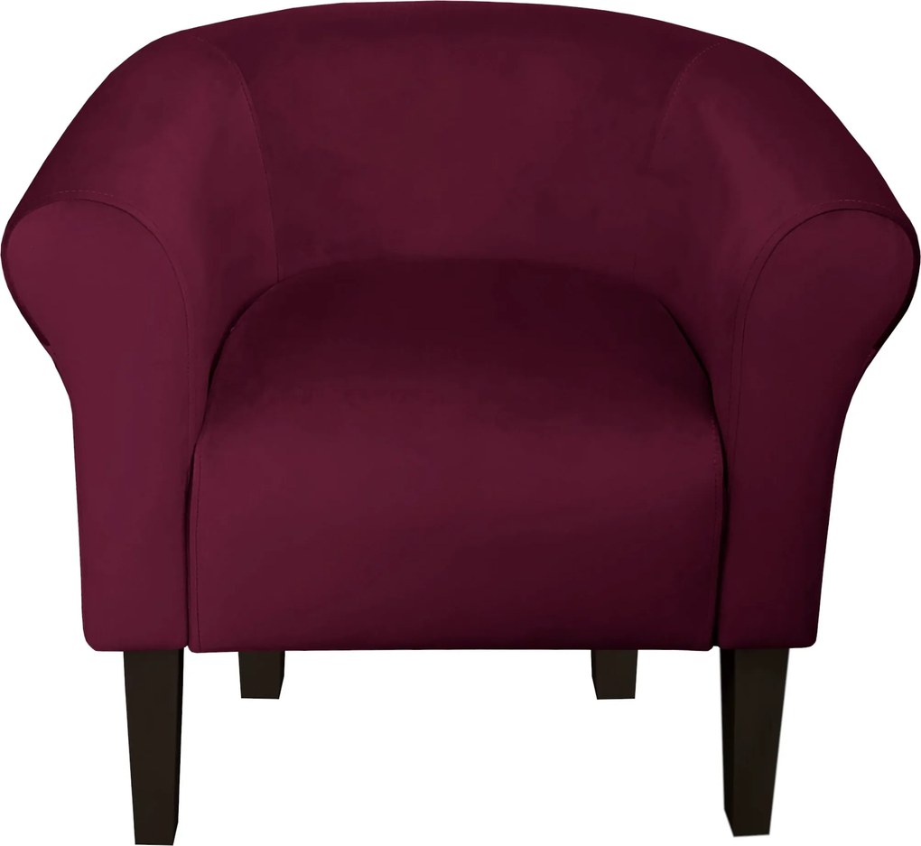 Fotel Milo tkanina Welur wygodny fotel tapicerowany do salonu i sypialni : Kolor nogi - Venge, Kolor tkaniny - VELVET - MG02, Wysokość nogi - 20 cm