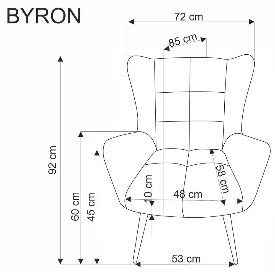 Fotel tapicerowany BYRON beżowy HALMAR