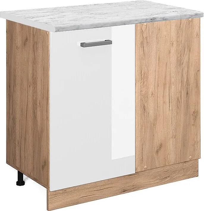 Szafka narożna biały wysoki połysk 86x60x81.6 r-line