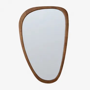 Lustro Ścienne Z Drewna Dębowego Arbidel 50 X 80 Cm & Ciemny Dąb Brązowy - Sklum