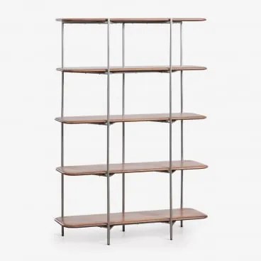 Regał Z Drewna Mango I Stali Nierdzewnej Vimara 110 X 165 Cm - Sklum