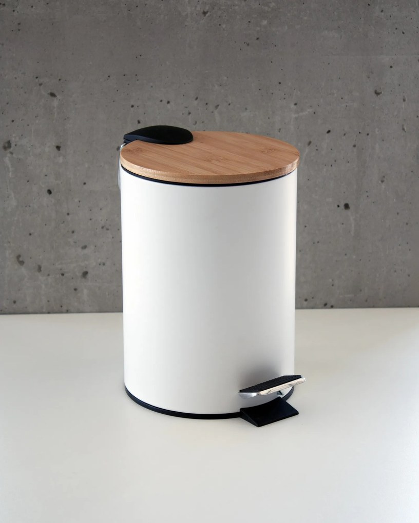 Kosz łazienkowy z bambusem ZETRU, 3 l