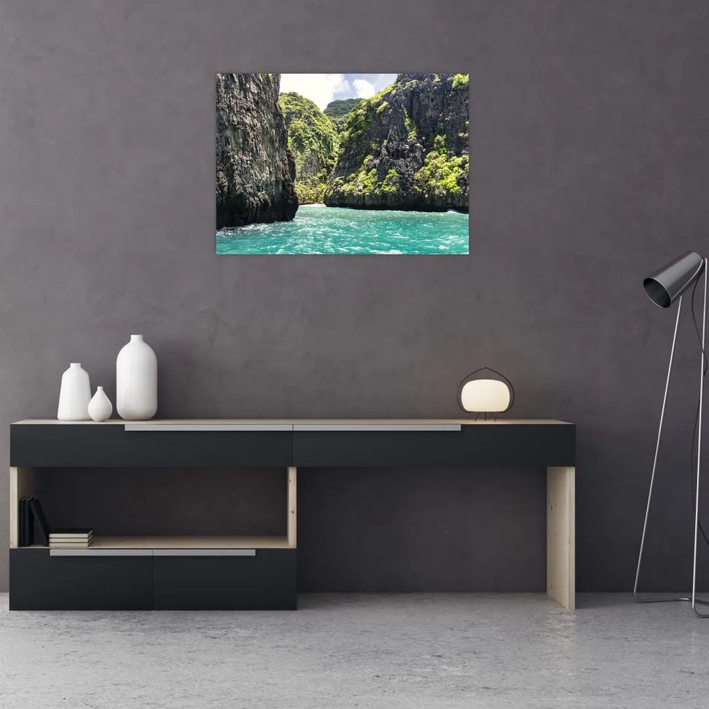 Obraz na szkle - górska rzeka (70x50 cm)