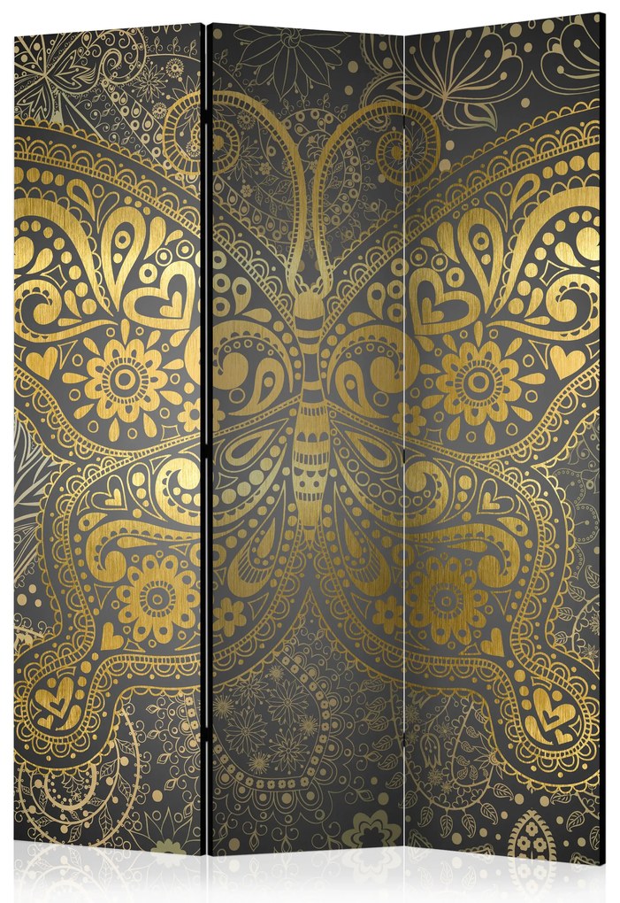 Parawan dwustronny Tła i desenie 135x172 cm 3-częściowy zielony ARTGEIST B
