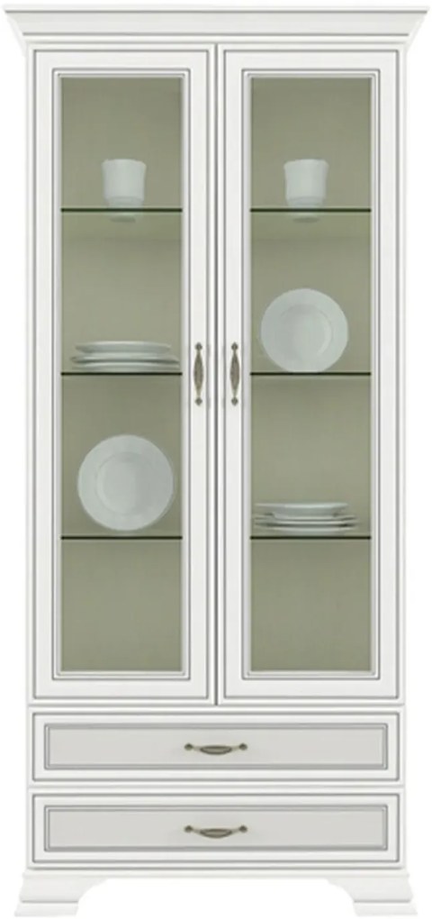 Dwudrzwiowa szklana witryna fineline crema F3-L54