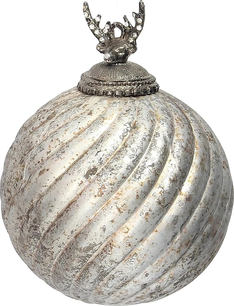 Bombka szklana Silver Twist 10x10x14 cm