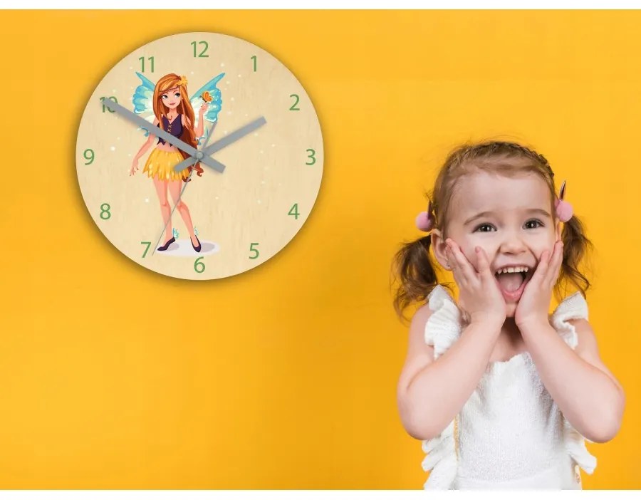 Zegar ścienny cichy do pokoju dziecięcego drewniany nowoczesny dekoracyjny