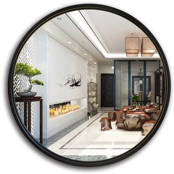 Lustro LOFT FI80 cm YX-04 czarne ścienne okrągłe łazienkowe do salonu sypialni loftowe Industrialne minimalistyczne