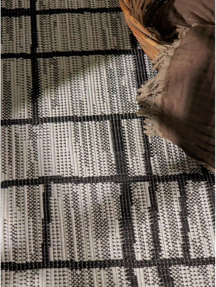 Czarny/kremowy okrągły dywan odpowiedni na zewnątrz ø 200 cm Haringey Crouch – Ted Baker