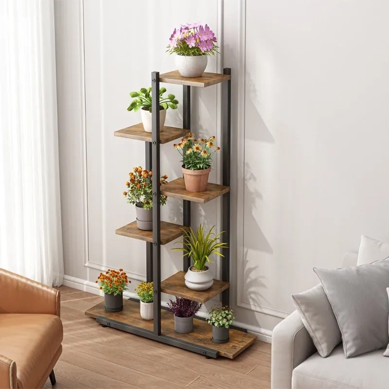 Nowoczesny brązowy stojak na rośliny 113 cm