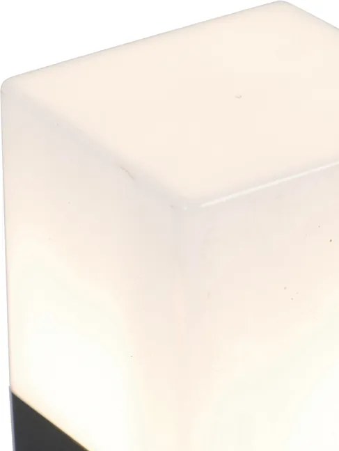 Lampa ogrodowa z kołkiem czarny opalowy klosz 70 cm kołek do ziemi i wtyk kablowy - Denmark