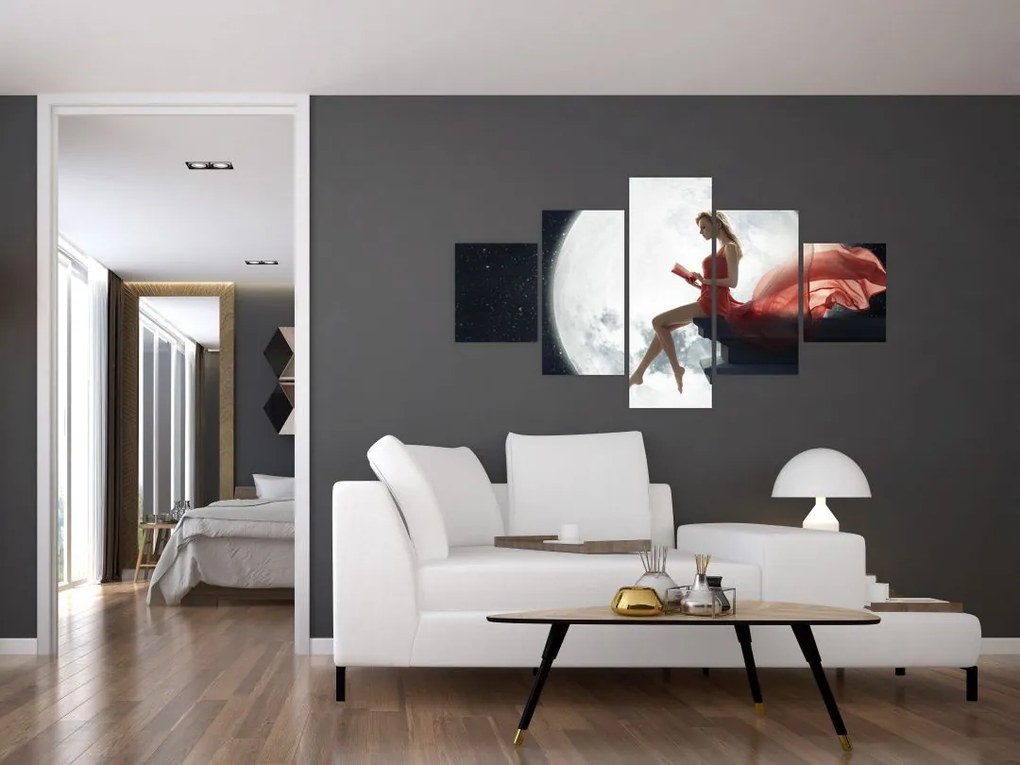 Obraz - Kobieta w świetle księżyca (125x70 cm)