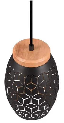 Czarna lampa wisząca ø 15 cm Bidar – Trio