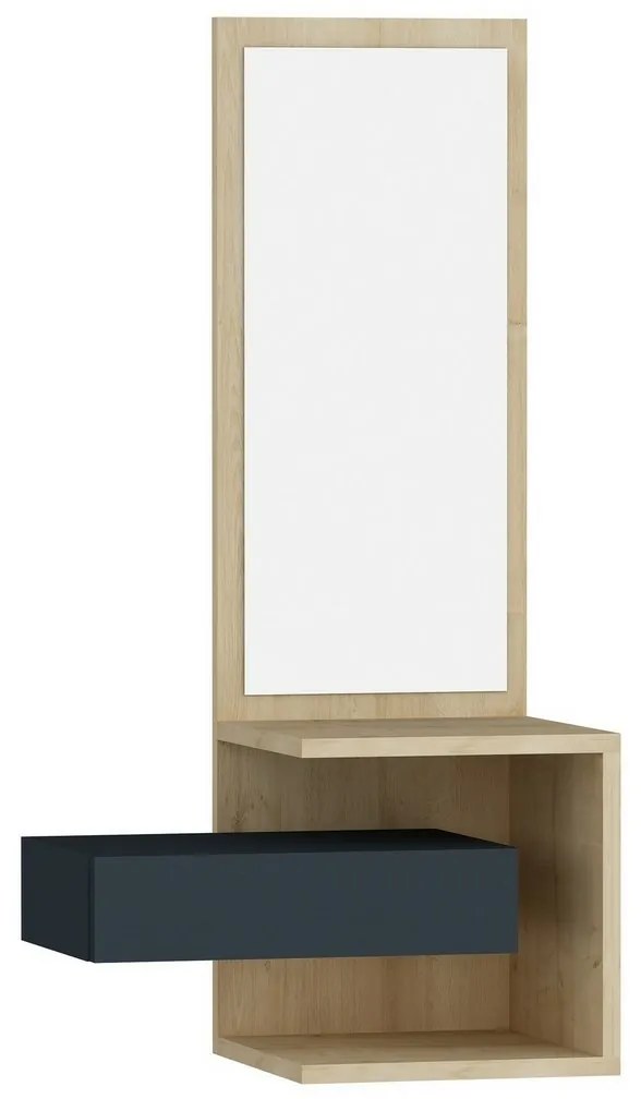 Półka ścienna z lustrem Stella Oak and Anthracite