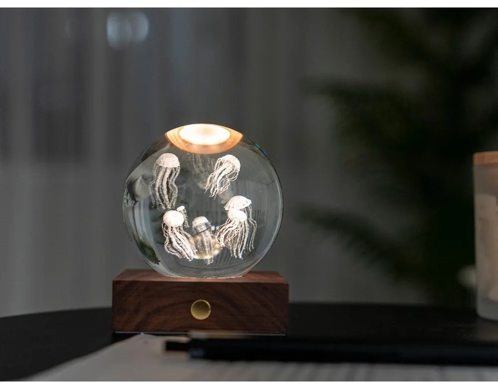 Lampa stołowa LED w naturalnym kolorze ze szklanym kloszem (wysokość 8 cm) Amber – Gingko