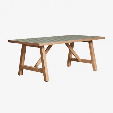 Prostokątny Stół Ogrodowy 200x100 Cm Z Drewna Akacjowego Dubai Verde Oscuro - Sklum