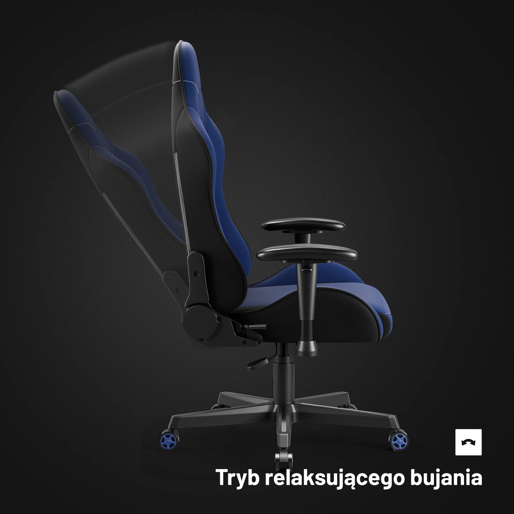 Fotel gamingowy materiałowy granatowy: Diablo X-Starter