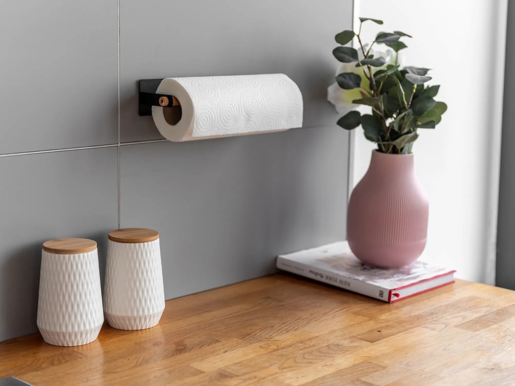 Uchwyt magnetyczny na rolki kuchenne MAGNA, bambus, 30 cm, WENKO