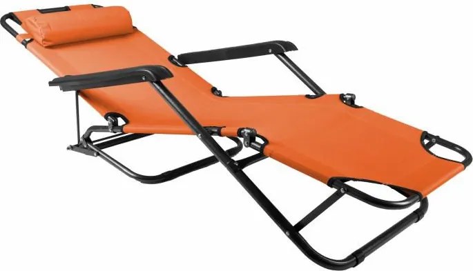 Leżak ogrodowy w kolorze pomarańczowym