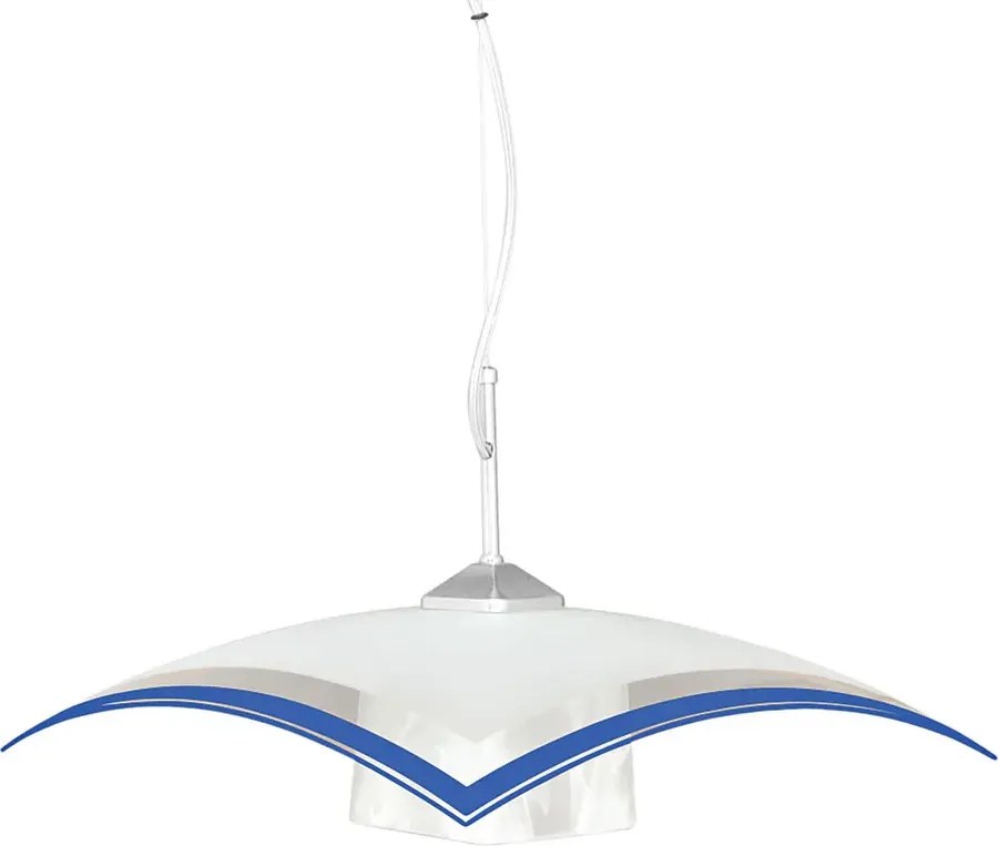 Biało-niebieska kuchenna lampa wisząca S6-P49