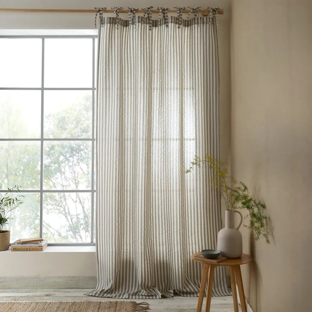 Szara zasłona 140x229 cm Zanzibar Woven Stripe – Pineapple Elephant