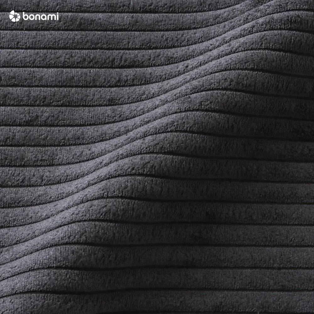 Antracytowy sztruksowy rozkładany narożnik (lewostronny) Brave Dave – Miuform