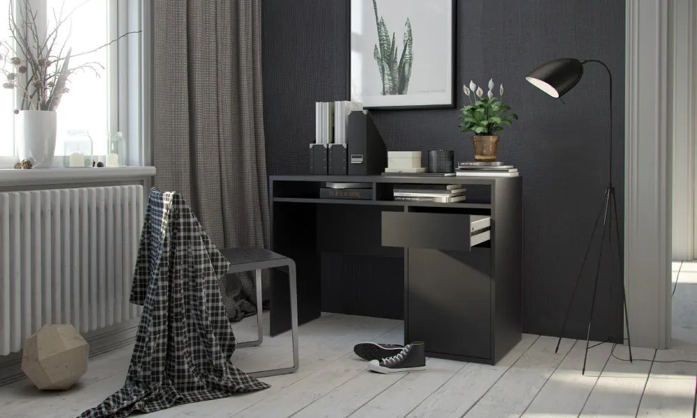 Biurko z szafką i szufladą Function Plus 1D1S czarny