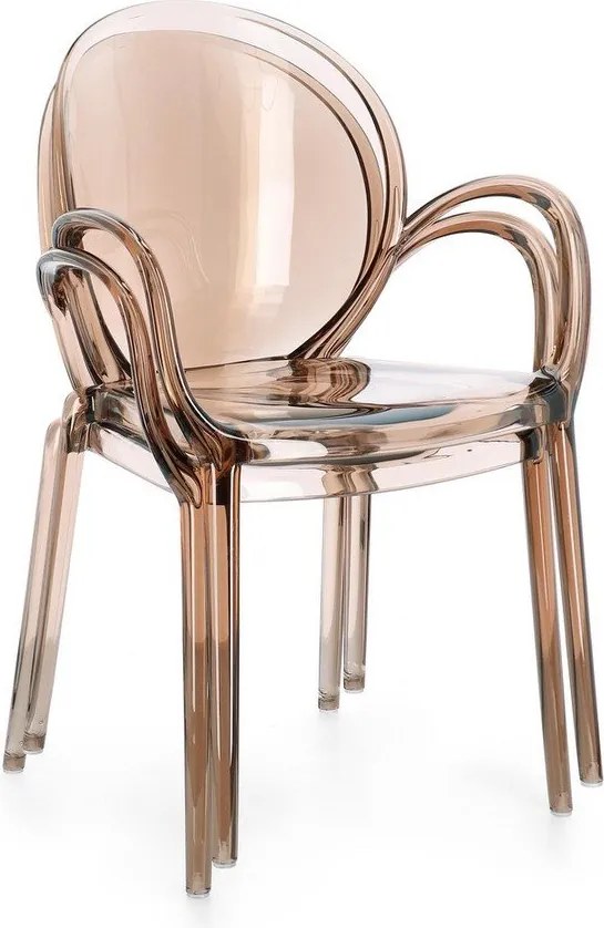 Jasnobrązowe plastikowe krzesło ogrodowe Camilla – Bizzotto