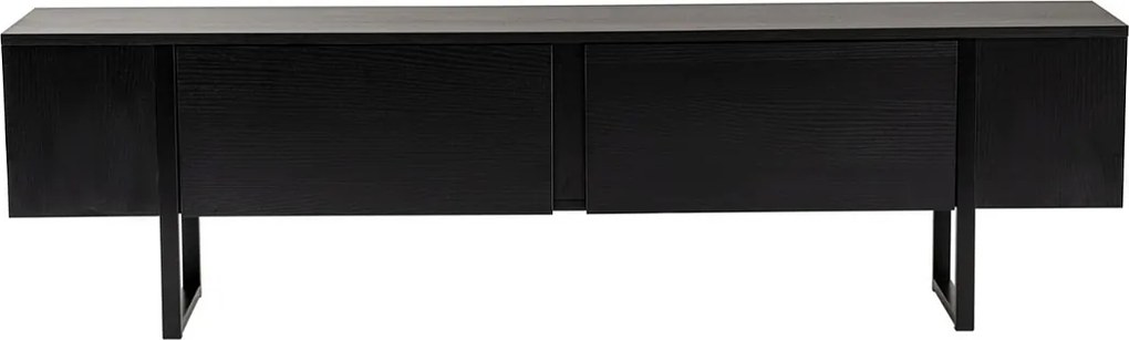 Nowoczesna szafka RTV Domenica w kolorze czarnym z 2 drzwiami uchylnymi i miejscem na przechowywanie