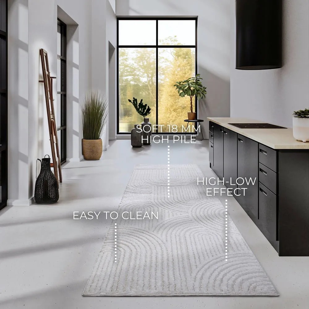 Kremowy chodnik 80x240 cm Chappe Cream White – Elle Decoration