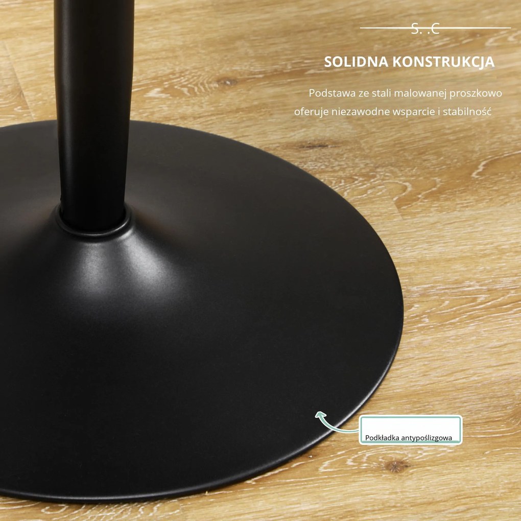 HOMCOM Stół do jadalni Okrągły stół kuchenny Antypoślizgowy design Idealny dla 2 osób Elegancki i funkcjonalny | Aosom PL