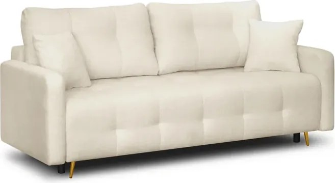 Sofa z Funkcją Spania SEUL Rozkładana Dwuosobowa Beżowa Boucle Glamour