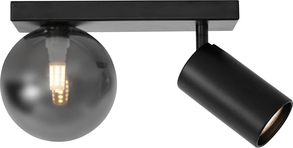 Nowoczesna lampa sufitowa czarna 2-punktowa z możliwością przechylania - Lesly