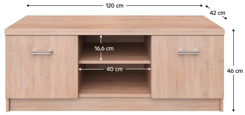 Stolik TV TOPTY 2D, dąb sonoma