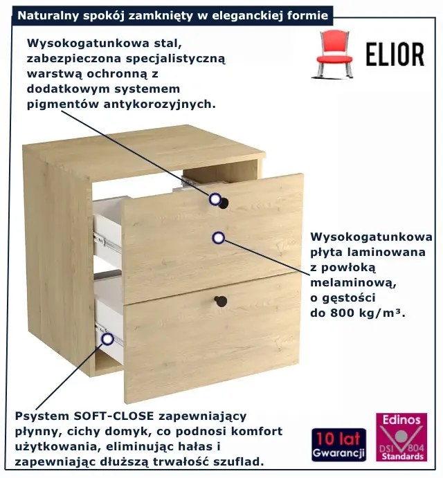 Wisząca szafka pod umywalkę w kolorze dąb cremona E0-T66
