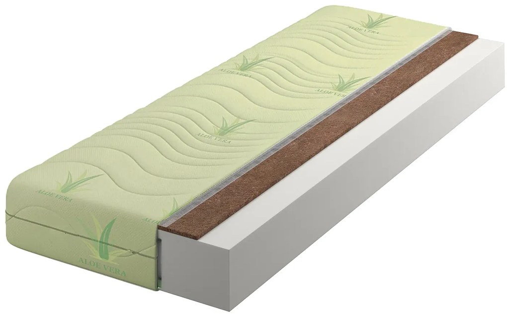 Materac piankowo-kokosowy z pokrowcem aloe vera 140x200 B4-R61