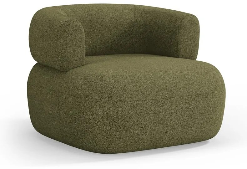 Zielony fotel z materiału bouclé Jenny – Micadoni Home