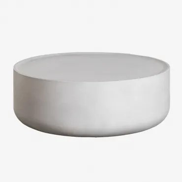 Okrągły Stolik Kawowy Ogrodowy Ø80 Cm Z Cementu Darwys Sand Grey - Sklum