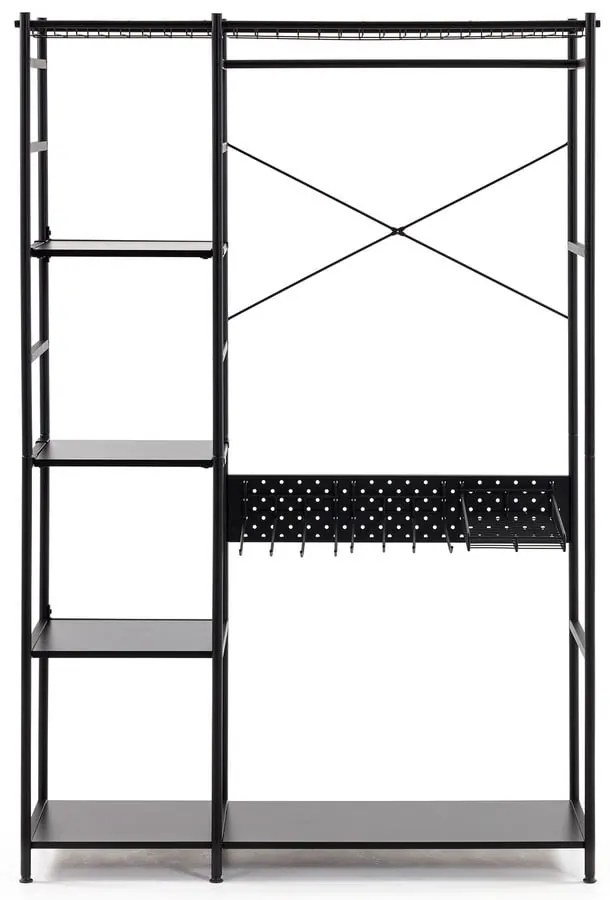 Czarny regał do szafy garderobianej Kave Home Storn, wys. 182 cm