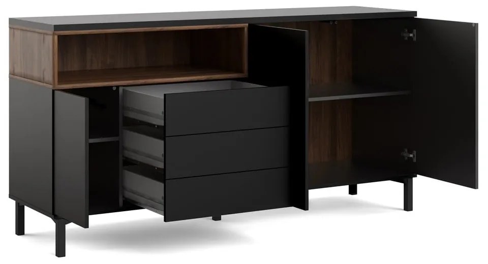 Czarna komoda 176x90x49 cm Roomers – Tvilum
