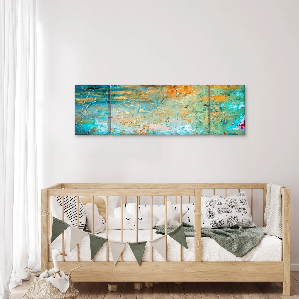 Obraz niebieskiej abstrakcji (170x50 cm)