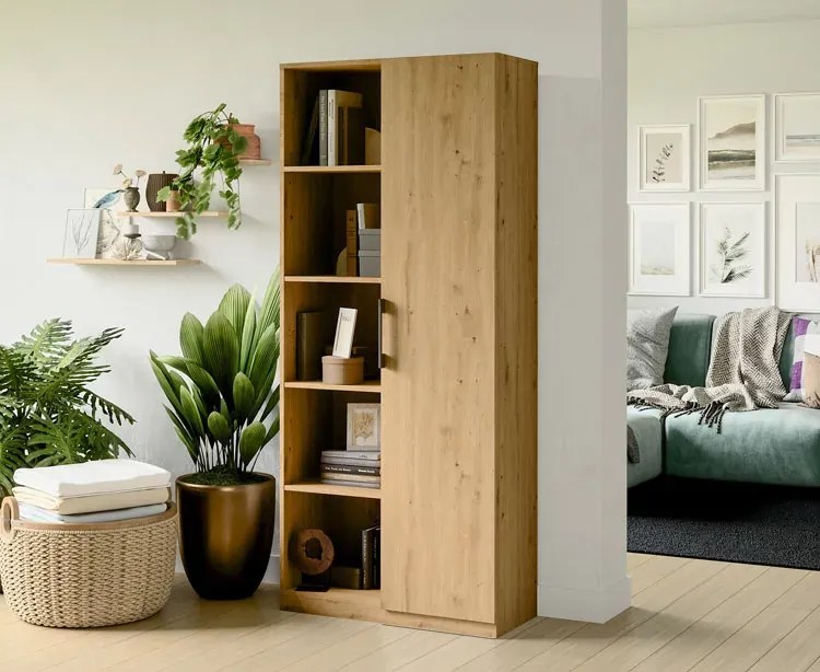 Wysoki regał z półkami dąb artisan K6-R41