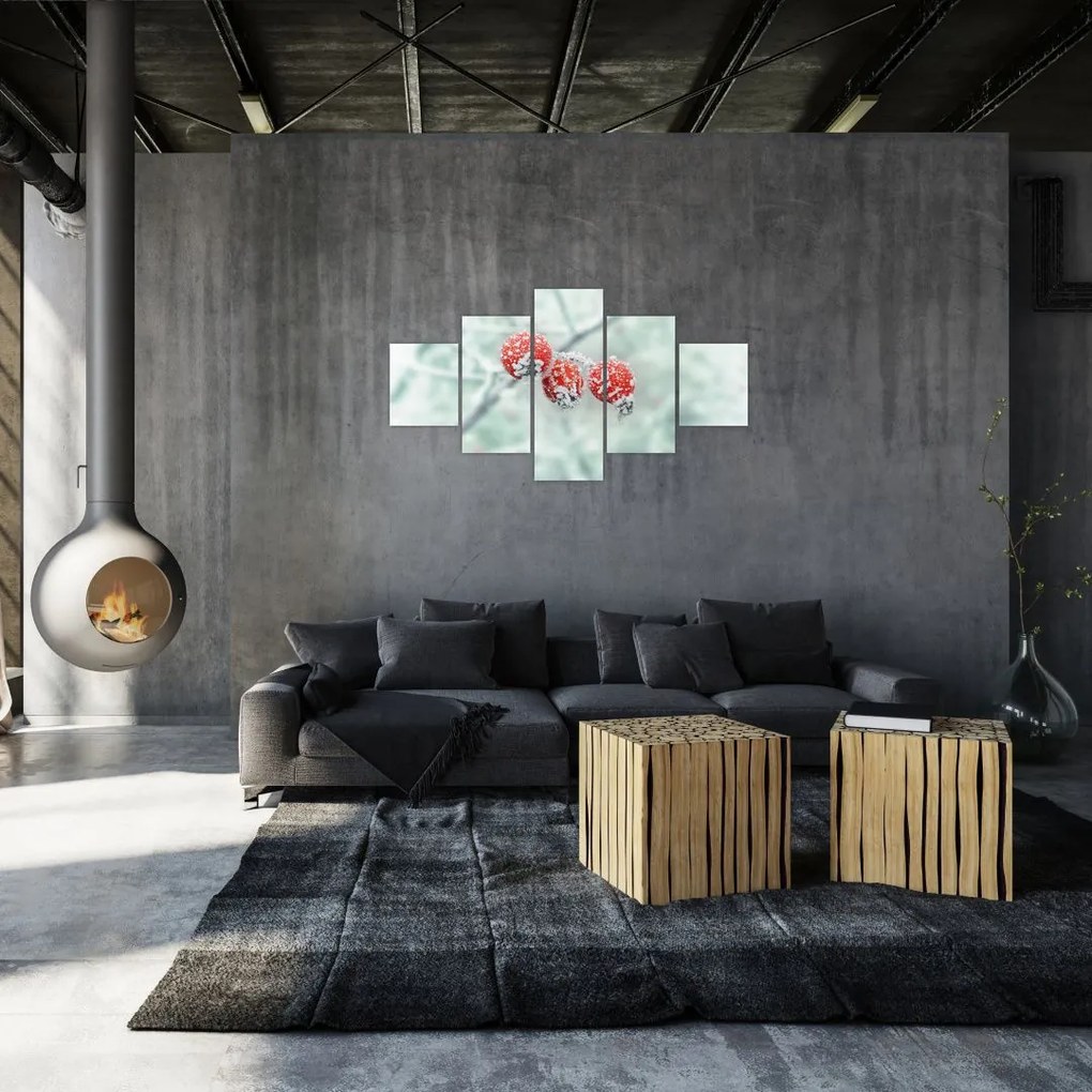 Obraz mrożonych owoców dzikiej róży (125x70 cm)