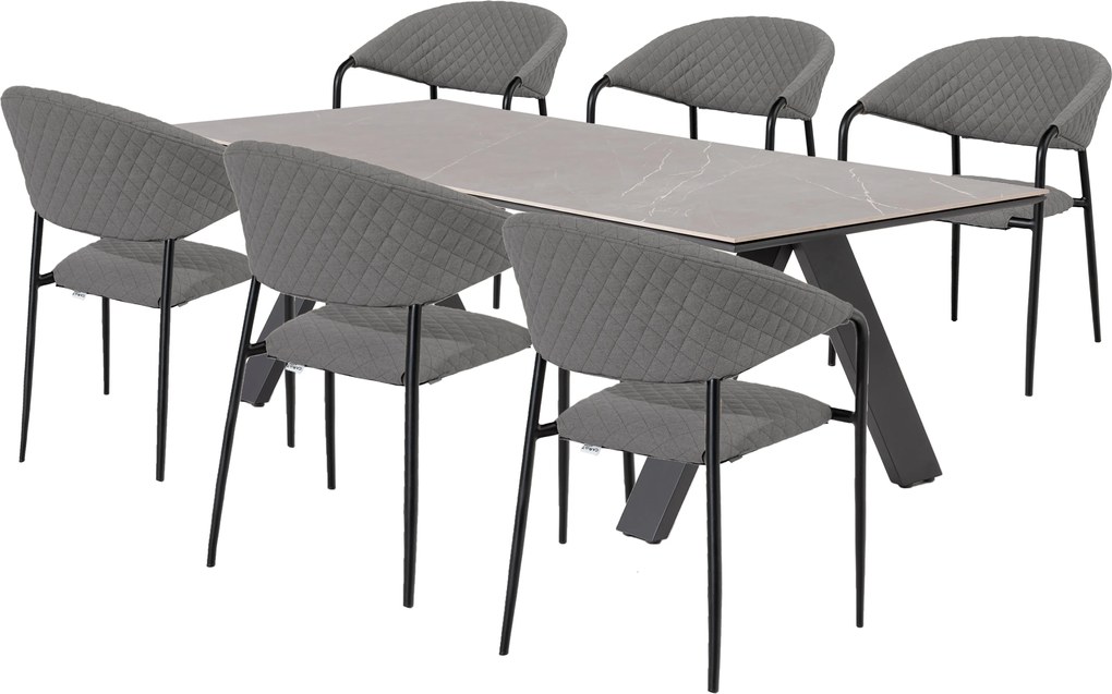 Doppler NOVA MELIA LIKA-TEX® ogrodowy zestaw mebli 6+1 szary