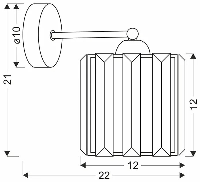 Nowoczesny czarny kinkiet kryształowy - 3X D195 G5-S83